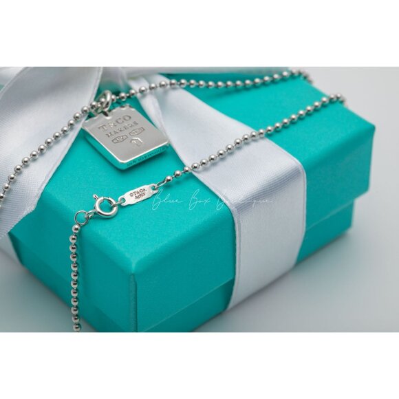 Extremely Rare Tiffany & Co Square Tag Maker's Necklace "Tokyo Japan Exclusive" - Picture 4 of 10